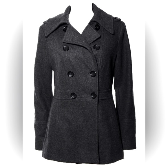 Michael Kors Dark Grey Pea Coat. - Picture 1 of 9